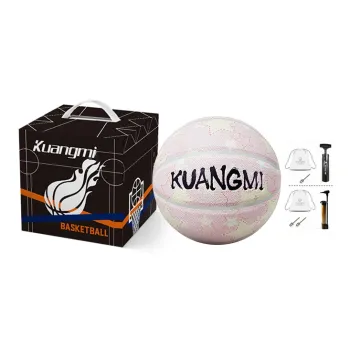 Kuangmi Couple Limited Collection PU Basketball Pink Size 7 Training Unisex