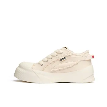 GOODBRAND Low Top Canvas Shoes Unisex Almond White