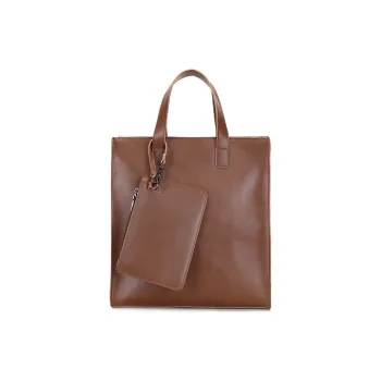 TTaG．baG PVC Leather Handbag Shoulder Bag Men's Brown/Gray