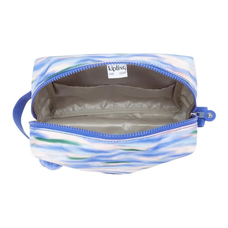 Kipling Recycled Polyester Toiletry Bag Large Size Women's Light Blue-3