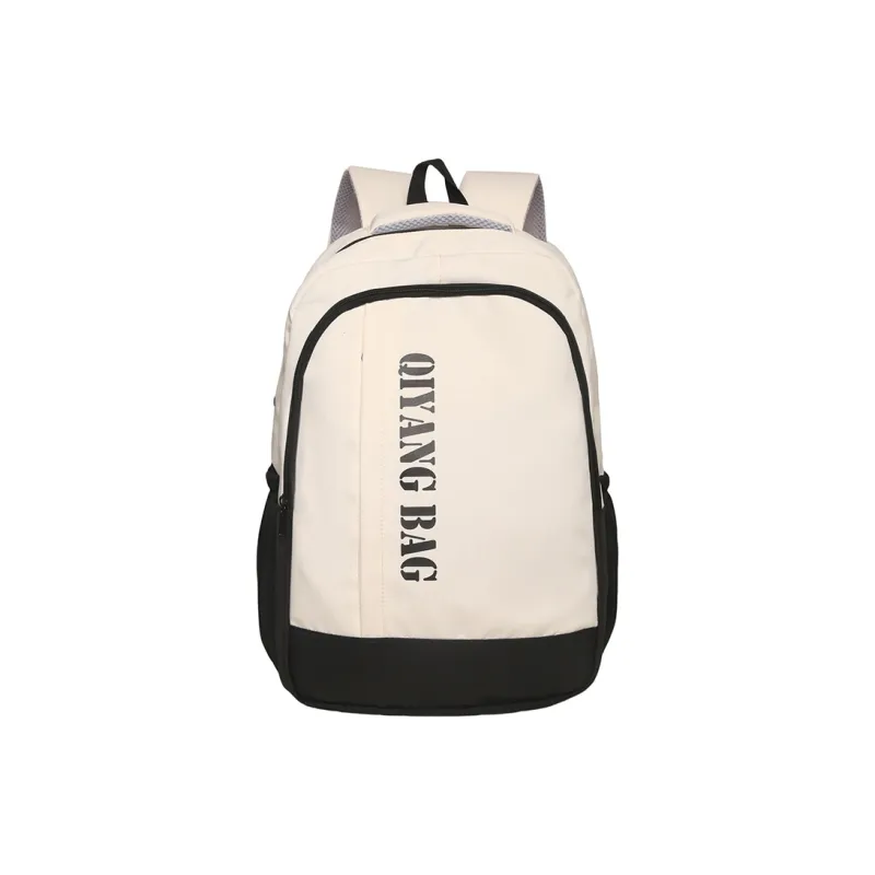 MOK Nylon Backpack Unisex Black/Yellow/Blue/Brown-0
