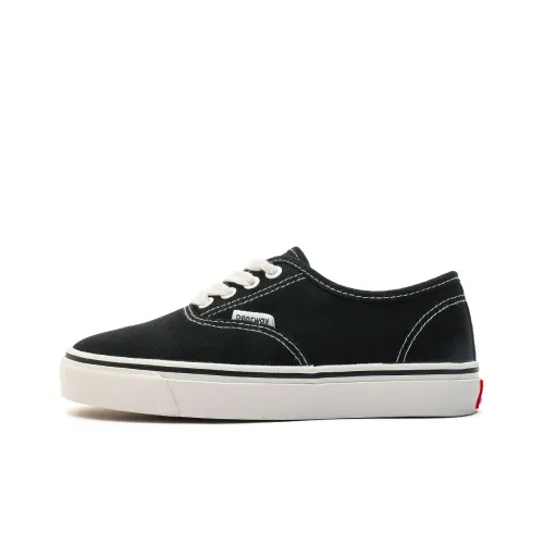 DEERWAY Canvas Shoes Women's Low-Top Black/White