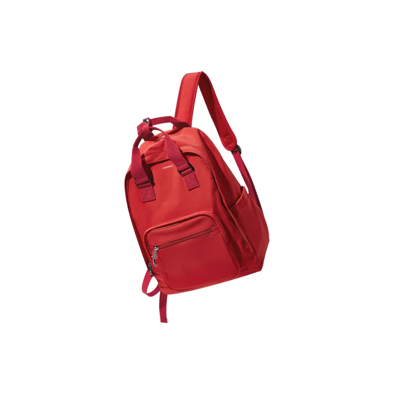 COOWOZ Fabric Backpack Student Backpacks Regular Unisex Ecru/Black/Red/Light Purple-10