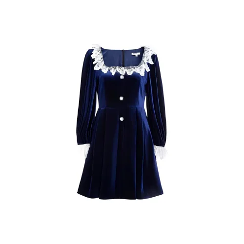 AIVEI Long-Sleeved Dresses Women's Midnight Blue