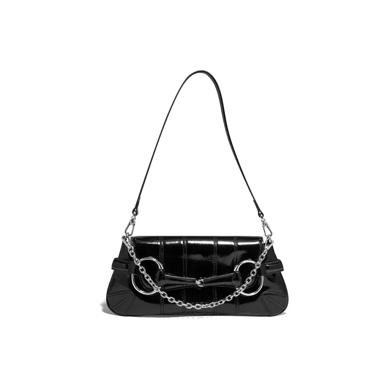 FOXER Cow Leather With Synthetic Leather Shoulder Bag Women's Silver-13