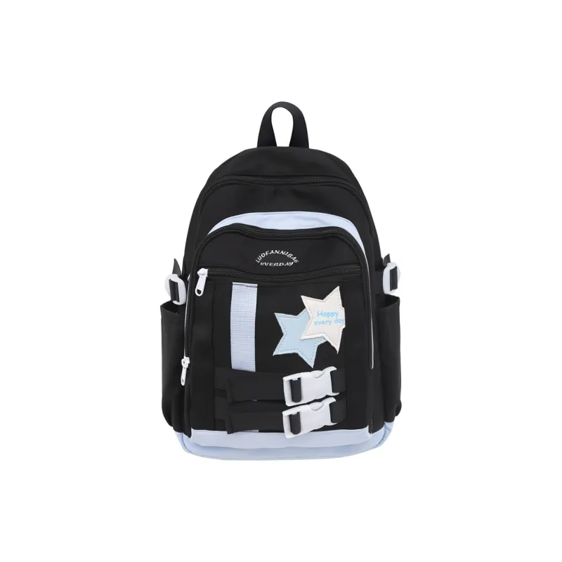 KAKAXI Nylon Backpack Women's Black/White/Purple/Yellow-2