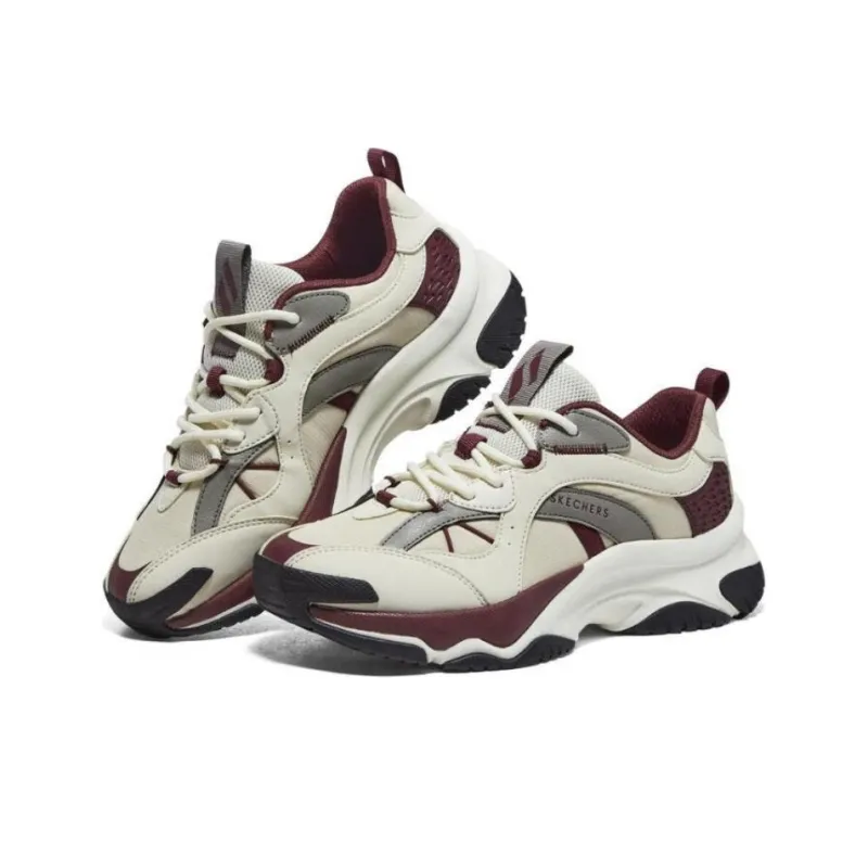 Skechers Street Moonhiker Anti Slip Wear Resistant Breathable Height Increasing Low Top Casual Shoes Women's Beige Red-2