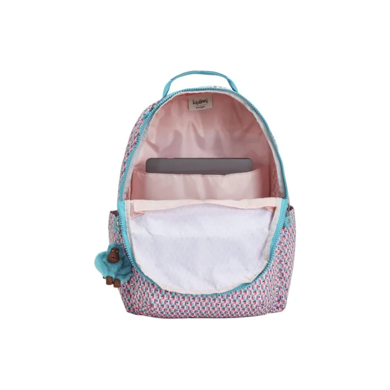Kipling Recycled Polyester Backpack Large Size Women's Pink-5