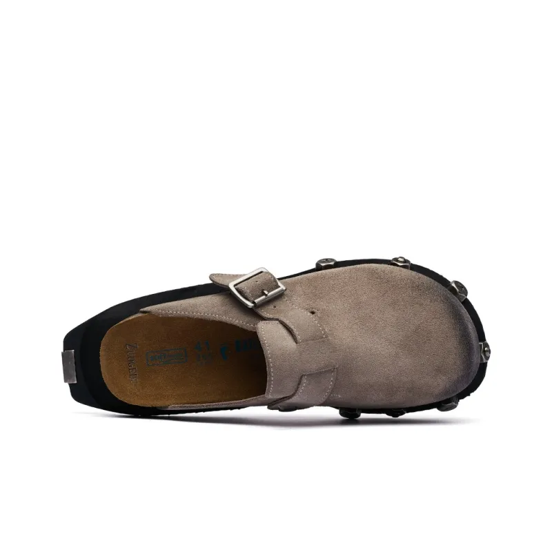 Zuogedu Rubber Sole Slip Resistant Platform Height Increasing 5cm Outerwear Closed Toe Slippers Unisex-9
