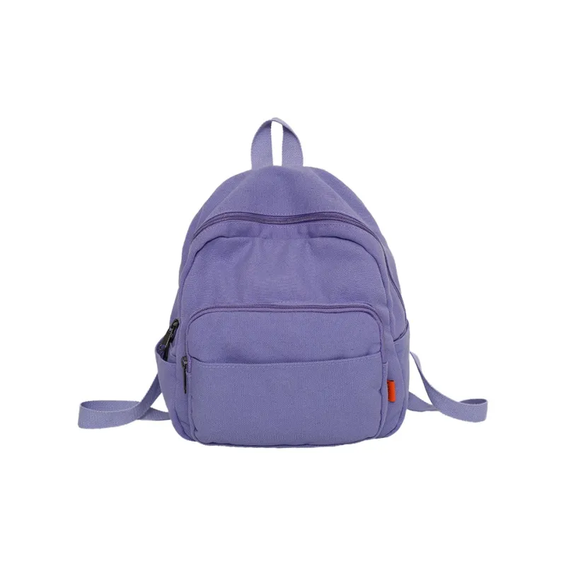 KAKAXI Canvas Backpack Unisex Black/White/Purple/Orange/Green-2