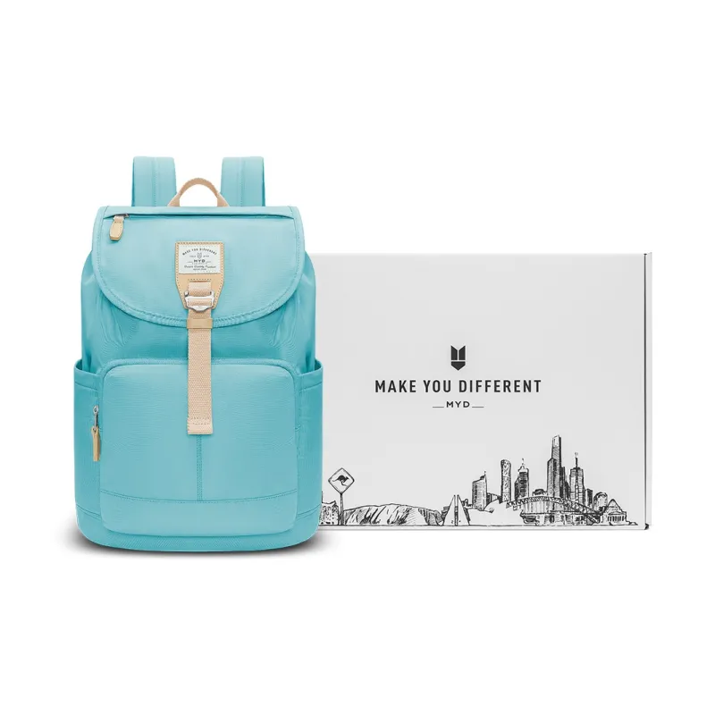 MYD Polyamide Backpack Medium Size Women's Ice Blue Mint, Honey Peach, Mocha, Grape-0