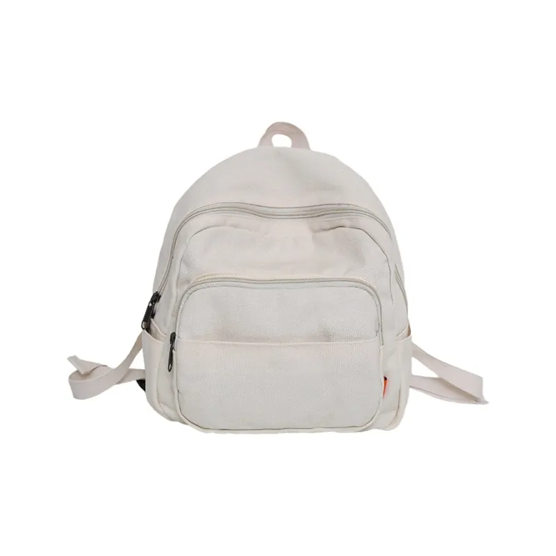 KAKAXI Canvas Backpack Unisex Black/White/Purple/Orange/Green-1