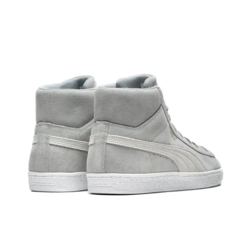 PUMA Suede Mid Classic Coverage Lightweight Breathable Mid-Top Skateboard Shoes Men's Gray-3