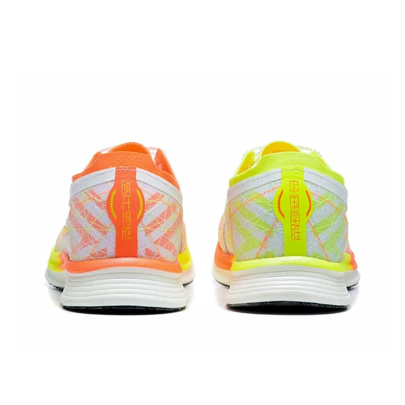 DUANGOU Cushioning Wear-Resistant Balance Low-Top Sports Running Shoes Unisex Orange Red Neon Green-5