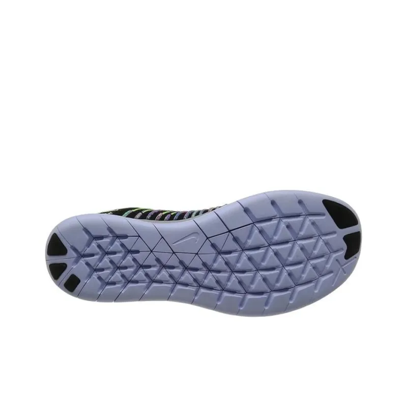 Nike Free Rn Flyknit Black/White Volt Blue Lagoon-4