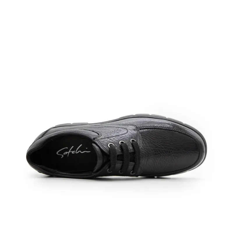 Satchi Men's Casual Shoes Platform Leather Shoes, Casual Shoes Men's Black-3