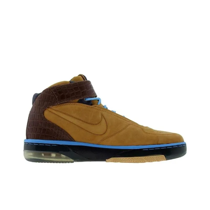 Nike Air Force 25 League Pack Anti Slip Wear Resistant Mid Top Vintage Basketball Shoes Men's Brownish yellow blue-1