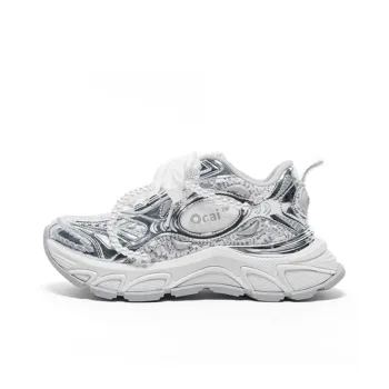 Ocai Runtech3.0 Lightweight Low Top Casual Running Shoes Unisex Wedding Silver
