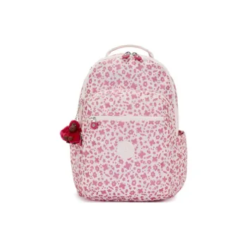 Kipling Polyamide Backpack Large Size Women's White & Pink