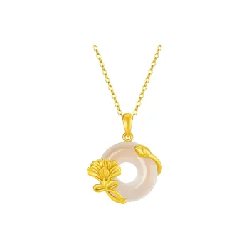 Mom's Gift Chalcedony New Chinese Style Jade Necklace Accessory Women's