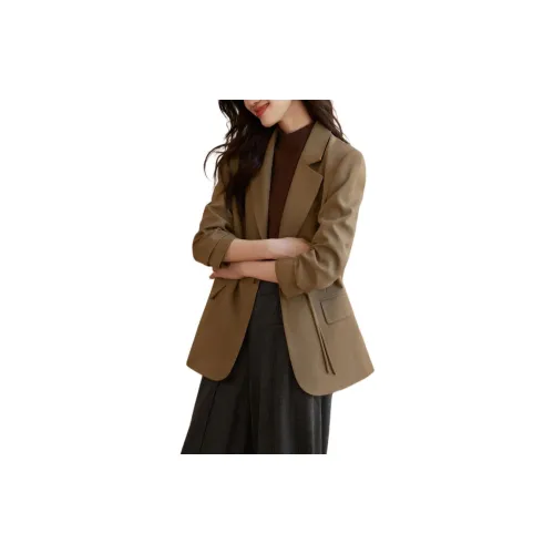 Mo Han Yi Mei Business Suits Women's Khaki Brown