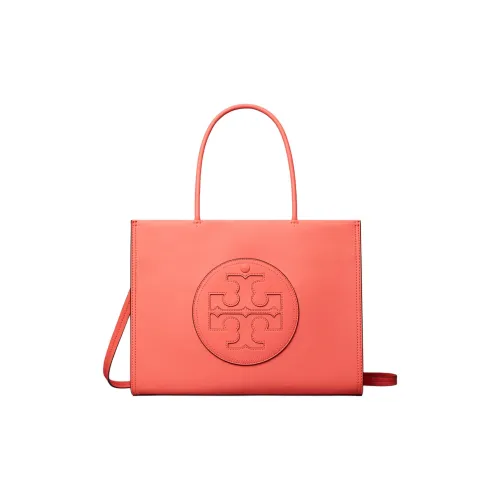 TORY BURCH Ella Faux Leather Tote Bag Shopping Bag Handbag Small Size Women's Coral Pink