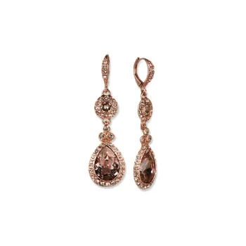GIVENCHY Round Crystal Hoop Earrings, Drop Earrings Women's Rose Gold