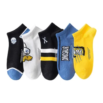 HANADASOX No Show Socks Men's 5 Pack Mixed Color