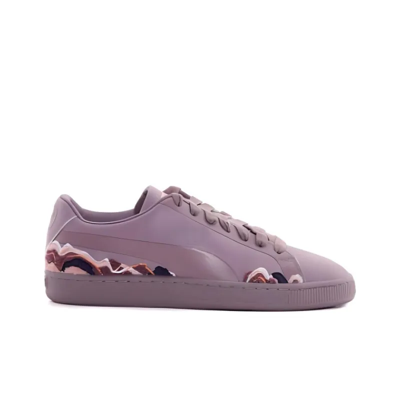 PUMA Basket Classic Balance Lightweight Breathable Low-Top Skateboard Shoes Women's Pink Purple-1