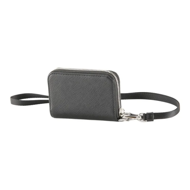 PRADA Leather Coin Purse Men's Black-1