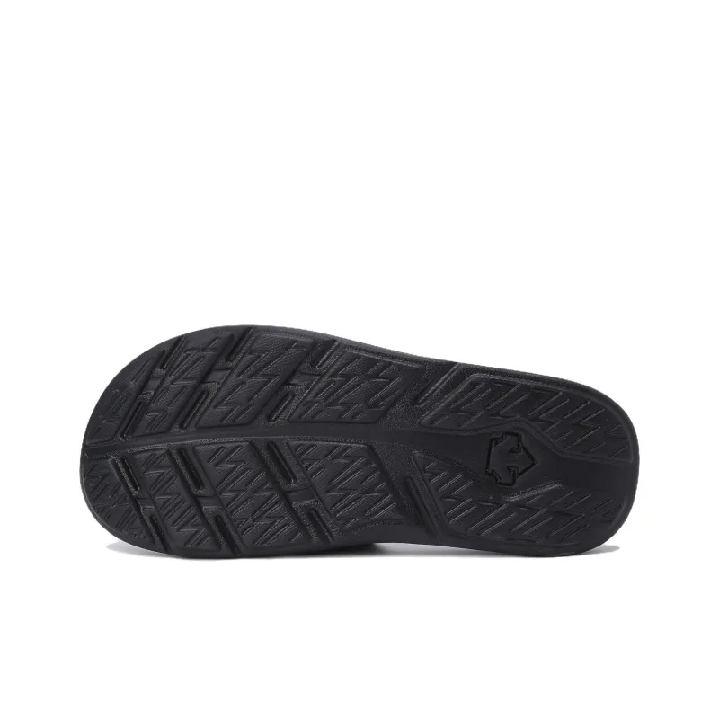 DESCENTE Slip Resistant Slide Slippers Unisex Black White-4