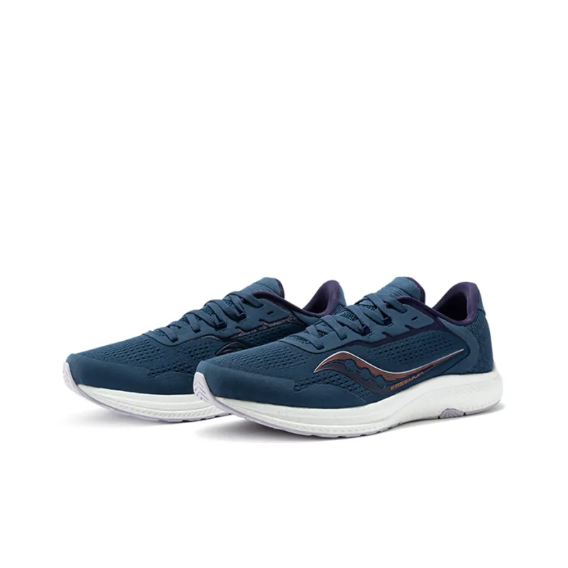 Saucony Freedom 4 Cushioning Anti Slip Wear Resistant Breathability Low Top Running Shoes Women's Dark Blue-2