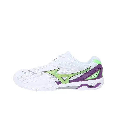 Mizuno PRO Badminton Shoes Unisex Low-Top White/Green/Purple