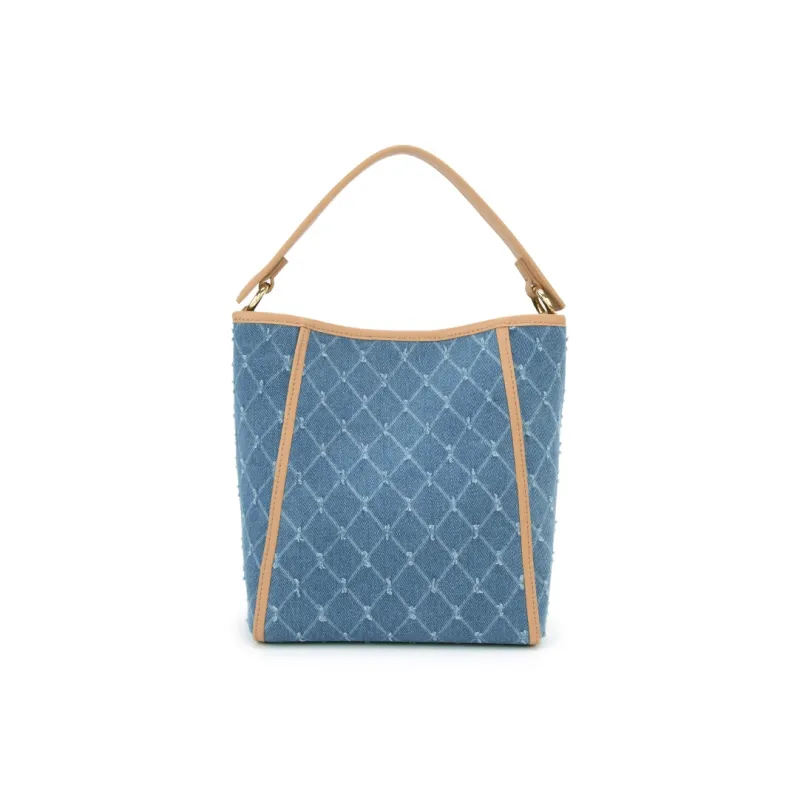 ELLE Fabric Shoulder Bag, Crossbody Bag Medium Size Women's Blue-2