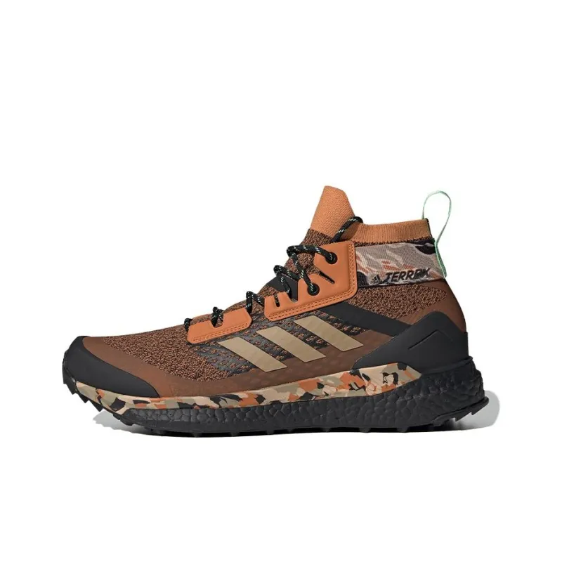 Adidas Terrex Free Hiker Slip-Resistant Mid-Top Trekking Shoes Men's Brown Black-0