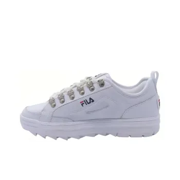 FILA Anti Slip Wear Resistant Low Top Tennis Shoes Unisex White