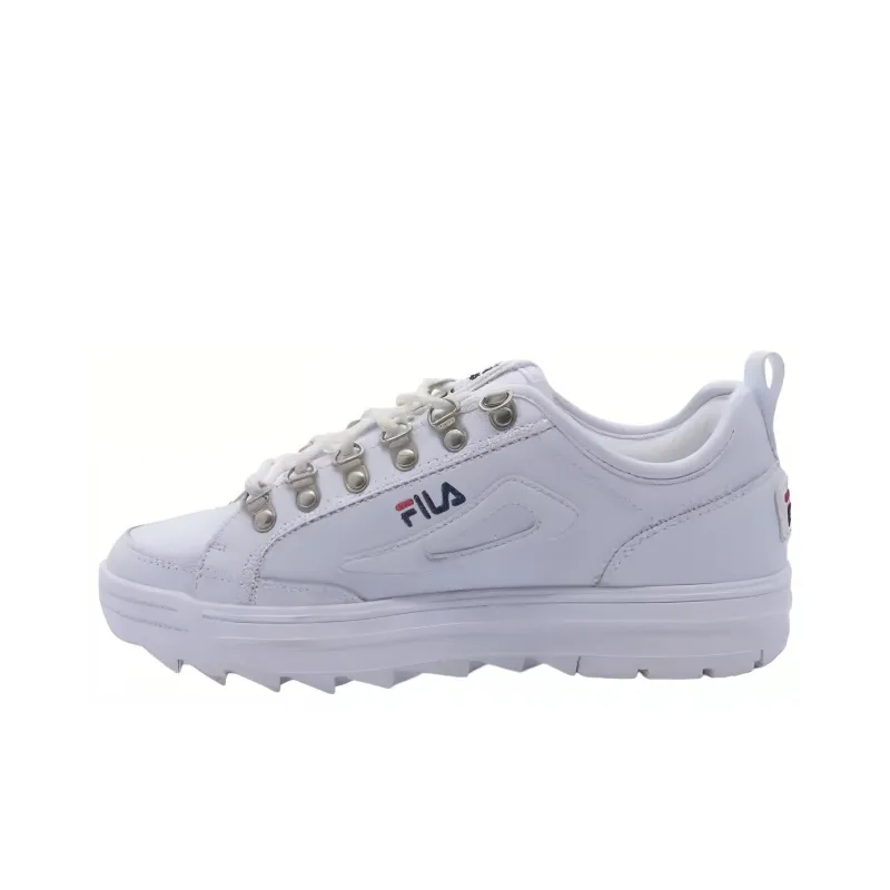 FILA Anti Slip Wear Resistant Low Top Tennis Shoes Unisex White-0