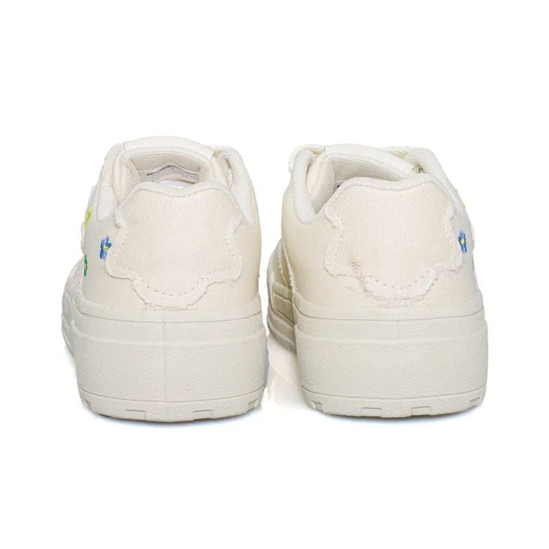 B10CROWN Slip Resistant Breathable Lightweight Low Top Canvas Shoes Women's Beige-5
