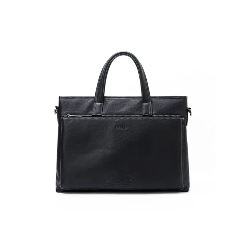 GOLF Top Grain Cow Leather Lawyer Bag Briefcase Large Size Men's Black-2