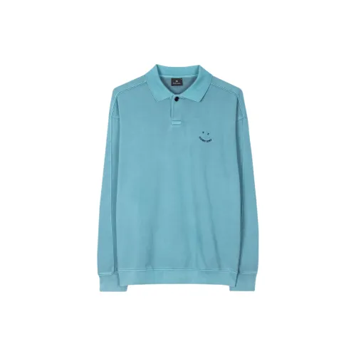 Paul Smith Smiley Series Polo Shirts Men Blue