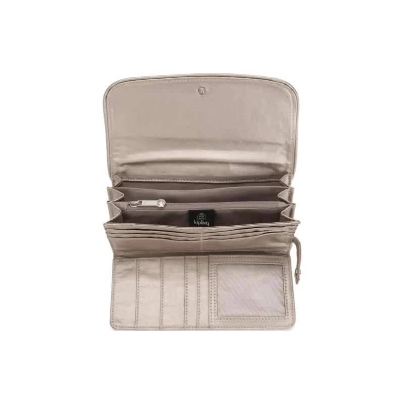 Kipling Polyamide Wallet Large Size Women's Metallic Finish-3