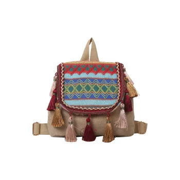 Barang Bear Canvas Backpack Regular Women's Blue/Red/Orange