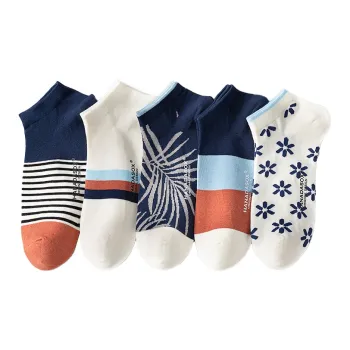 HANADASOX No Show Socks Men's 5 Pack Mixed Color