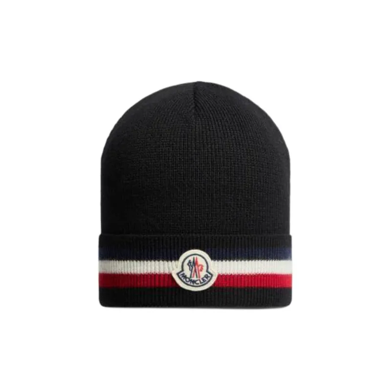 Moncler Logo patch Stripe detailed Beanie-0