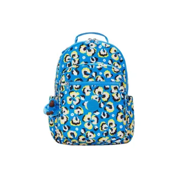 Kipling Recycled Polyester Backpack Large Size Women's Leopard Print Floral