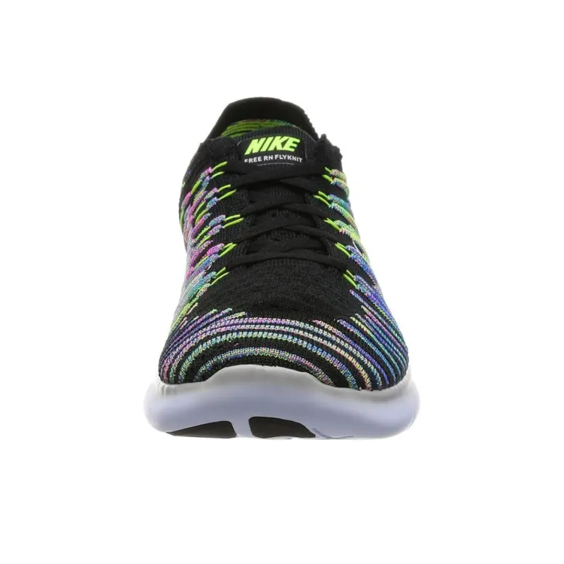 Nike Free Rn Flyknit Black/White Volt Blue Lagoon-2