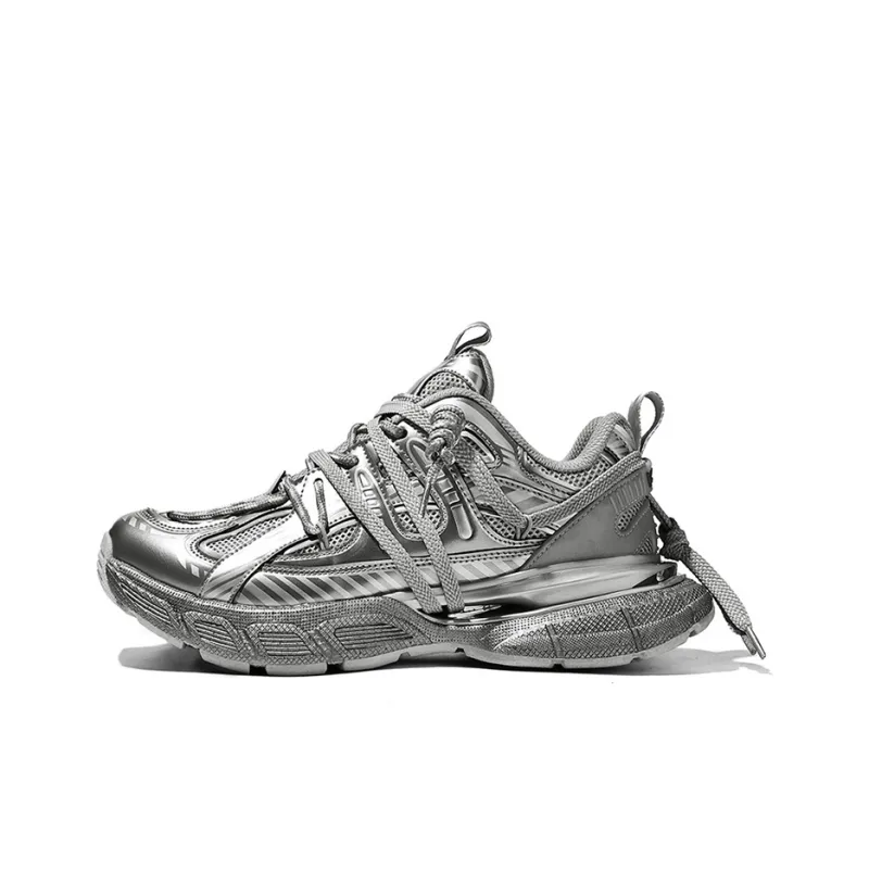 V TOXSEIE Low Top Chunky Sneakers Unisex Gunmetal-0