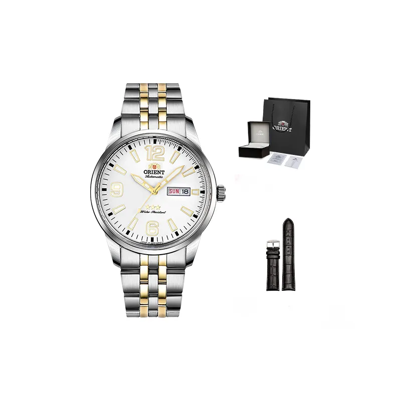 ORIENT Classic Collection Mechanical Movement Metal Strap Watch Men's Watches White Dial-0