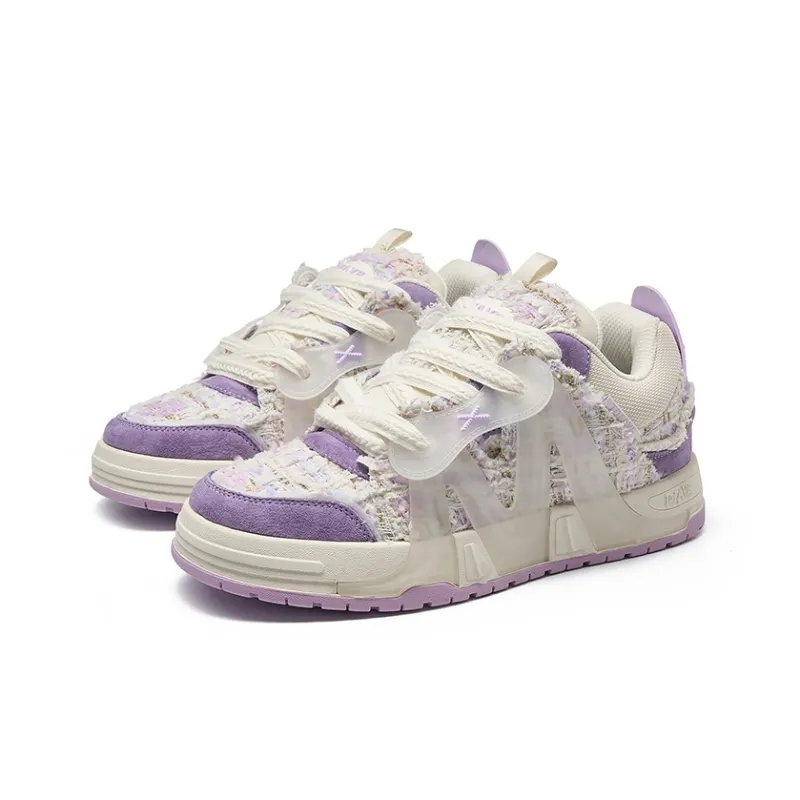 TOFAVE Low Top Skateboard Shoes Women's Light Purple Chanel Inspired-1