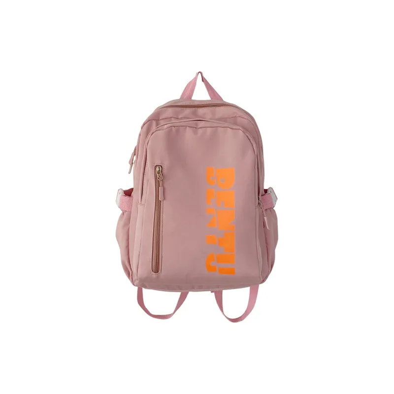 MOK Nylon Backpack Unisex Light Gray/Black/Pink/Yellow-6
